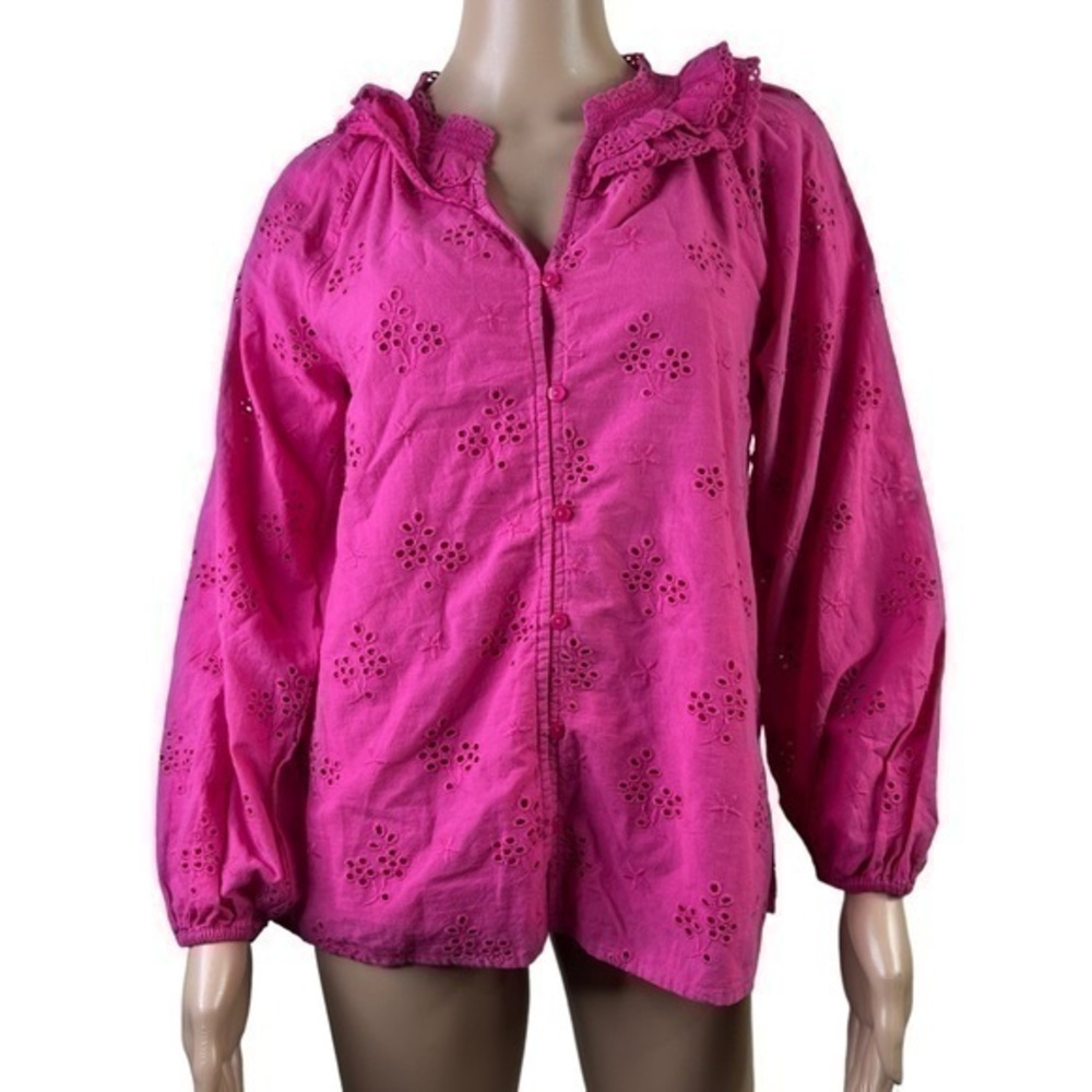 NWT J.Crew Women’s Top Blouse Pink Button Down Long sleeve Size XS